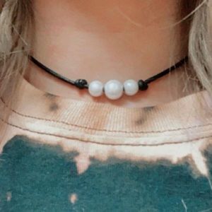 Pearl choker, boho choker, necklace, vsco chocker